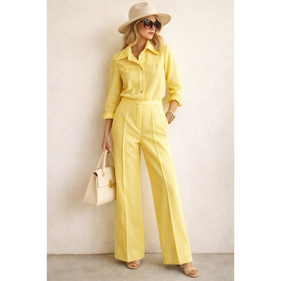Madison Pants - Madison Wardrobe Maker Vintage Yellow Pantsuit 70s